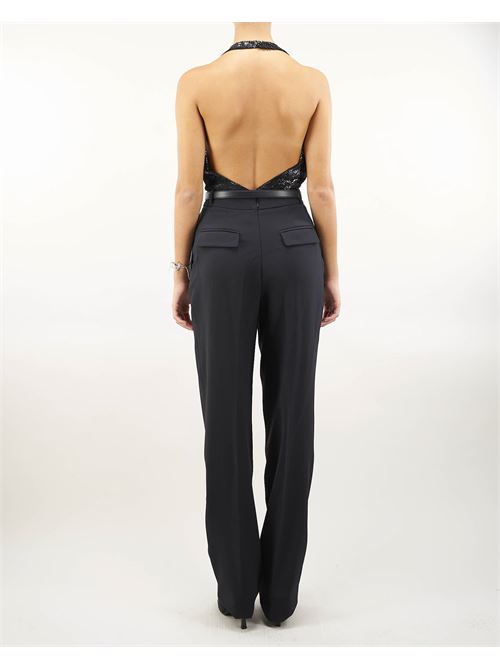 Jumpsuit in crêpe and tulle fabric embroidered with sequins Elisabetta Franchi ELISABETTA FRANCHI | Suit | TU02447E2110